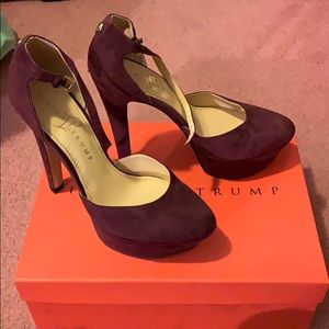 merlot platform strapped heel